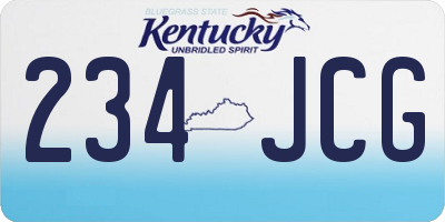 KY license plate 234JCG