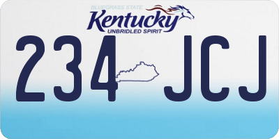 KY license plate 234JCJ