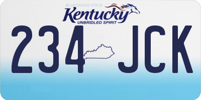 KY license plate 234JCK