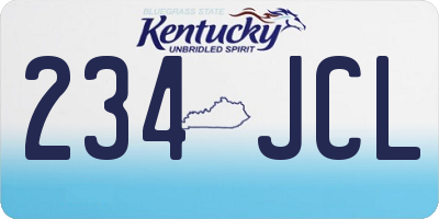 KY license plate 234JCL