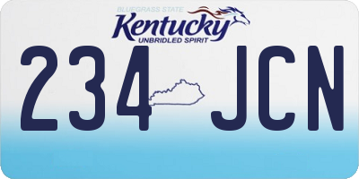 KY license plate 234JCN