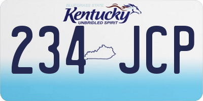 KY license plate 234JCP