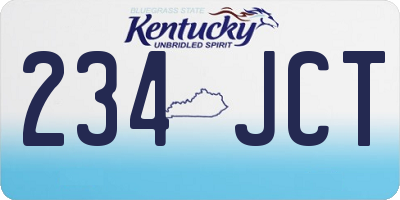 KY license plate 234JCT