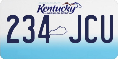 KY license plate 234JCU