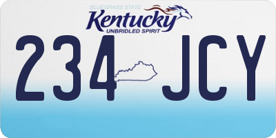 KY license plate 234JCY
