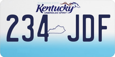 KY license plate 234JDF