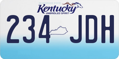 KY license plate 234JDH