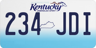 KY license plate 234JDI