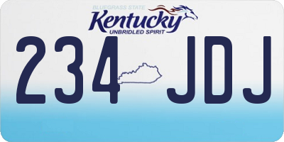 KY license plate 234JDJ