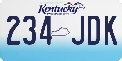 KY license plate 234JDK