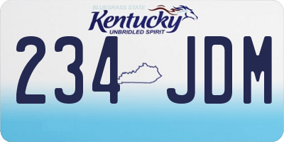 KY license plate 234JDM