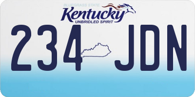 KY license plate 234JDN
