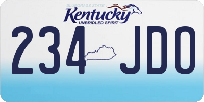 KY license plate 234JDO