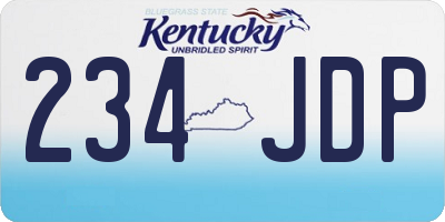 KY license plate 234JDP