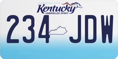 KY license plate 234JDW