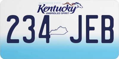 KY license plate 234JEB