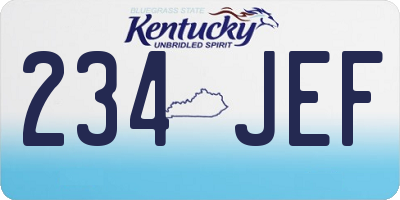 KY license plate 234JEF