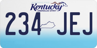KY license plate 234JEJ