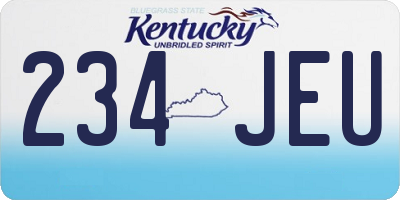 KY license plate 234JEU