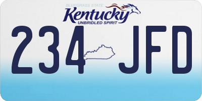 KY license plate 234JFD
