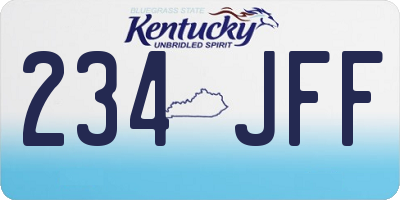 KY license plate 234JFF