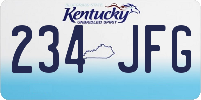 KY license plate 234JFG