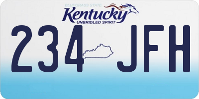 KY license plate 234JFH