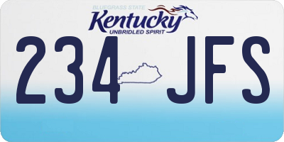 KY license plate 234JFS