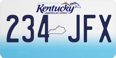 KY license plate 234JFX