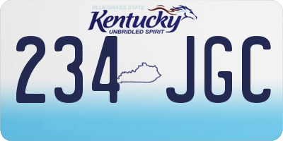 KY license plate 234JGC