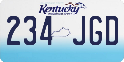 KY license plate 234JGD