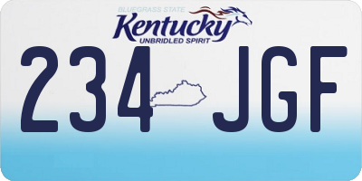 KY license plate 234JGF