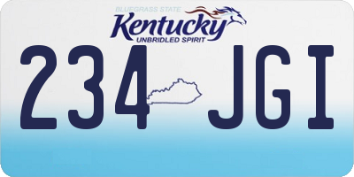 KY license plate 234JGI