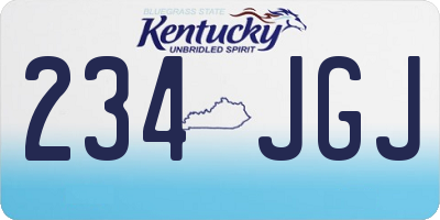 KY license plate 234JGJ