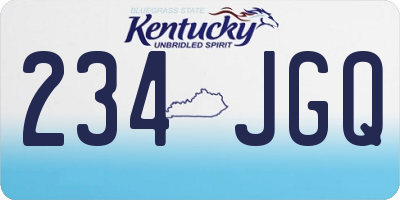 KY license plate 234JGQ