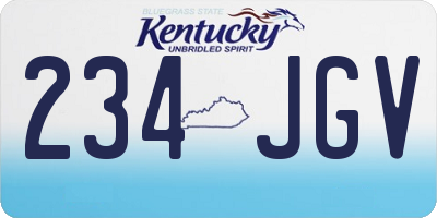 KY license plate 234JGV