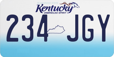 KY license plate 234JGY