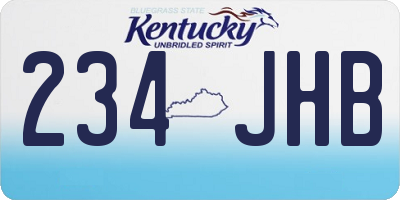 KY license plate 234JHB