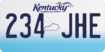 KY license plate 234JHE