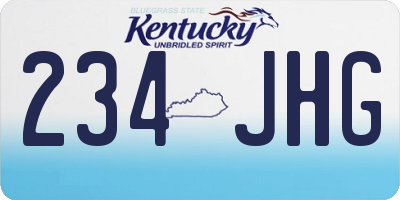 KY license plate 234JHG