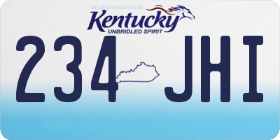 KY license plate 234JHI