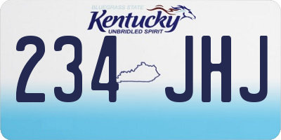 KY license plate 234JHJ