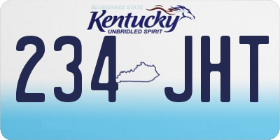KY license plate 234JHT