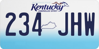 KY license plate 234JHW