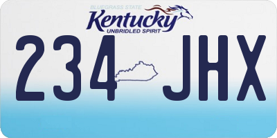 KY license plate 234JHX