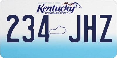 KY license plate 234JHZ