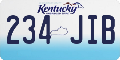 KY license plate 234JIB