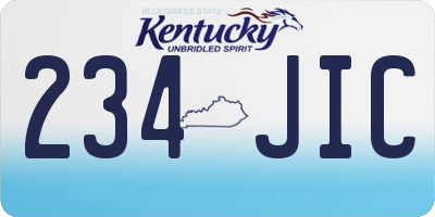 KY license plate 234JIC