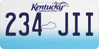 KY license plate 234JII