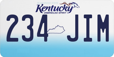 KY license plate 234JIM